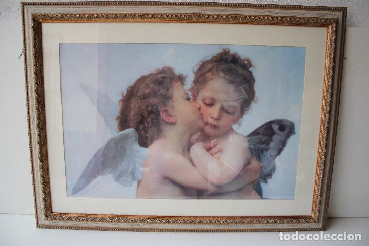 Antig&uuml;edades: cuadro lamina con angeles - Foto 1