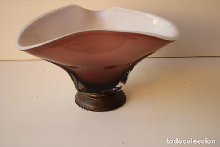 Antig&uuml;edades: frutero centro de mesa de cristal con pie en plata de de ley - Foto 7