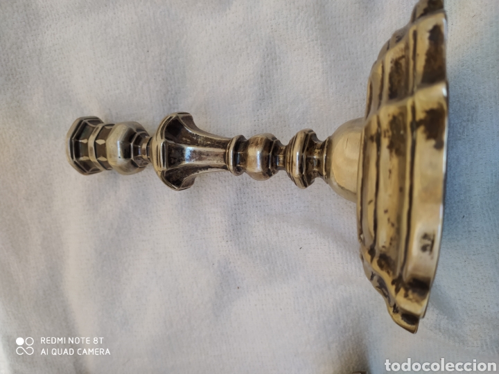Antig&uuml;edades: Candeleros plata siglo XVIII - Foto 5