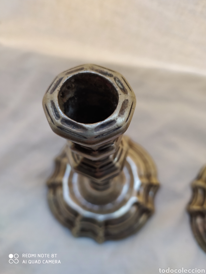 Antig&uuml;edades: Candeleros plata siglo XVIII - Foto 11