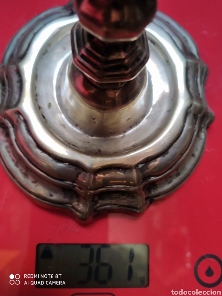 Antig&uuml;edades: Candeleros plata siglo XVIII - Foto 13