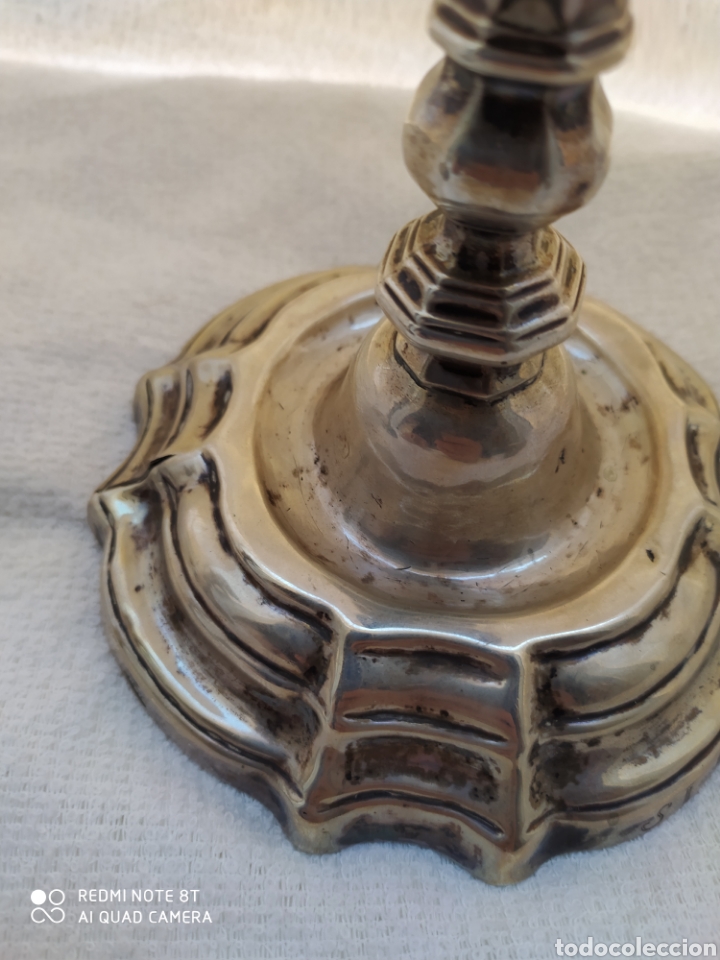 Antig&uuml;edades: Candeleros plata siglo XVIII - Foto 17