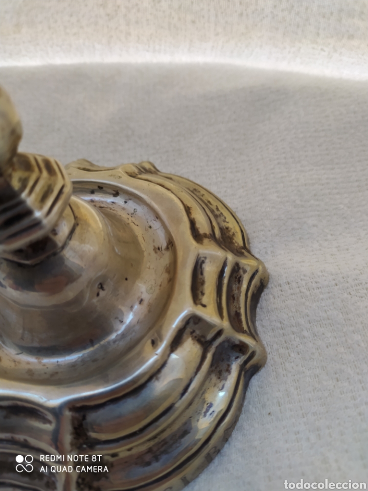 Antig&uuml;edades: Candeleros plata siglo XVIII - Foto 18