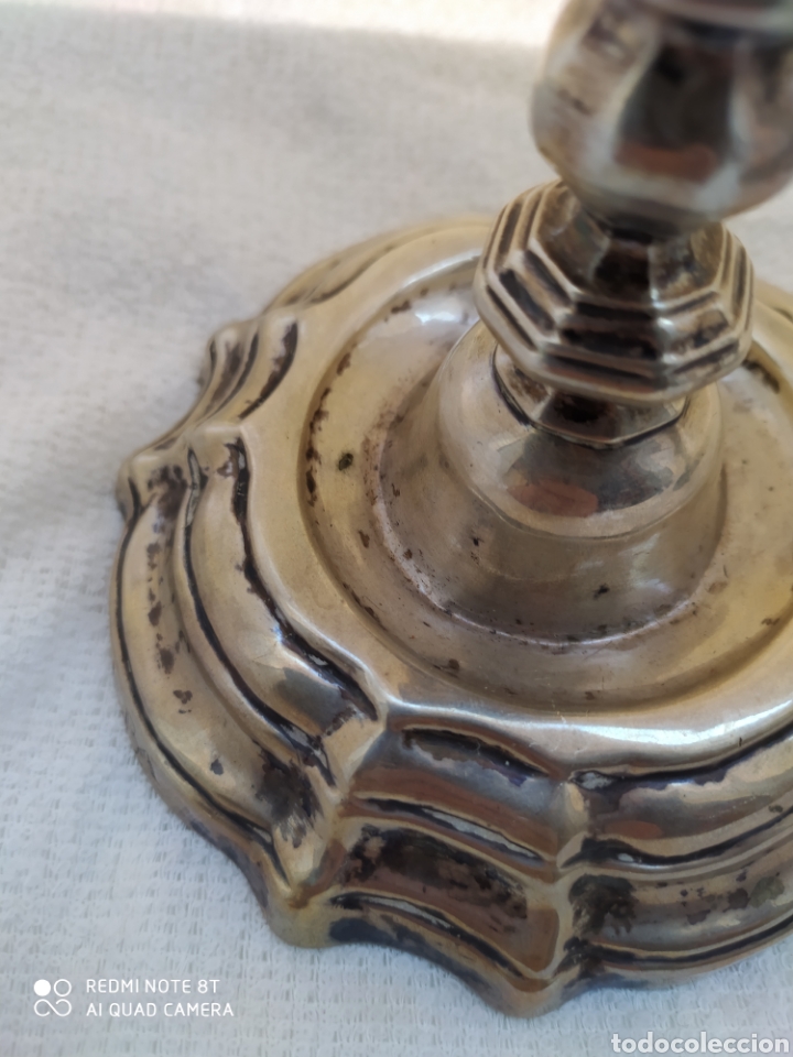 Antig&uuml;edades: Candeleros plata siglo XVIII - Foto 19