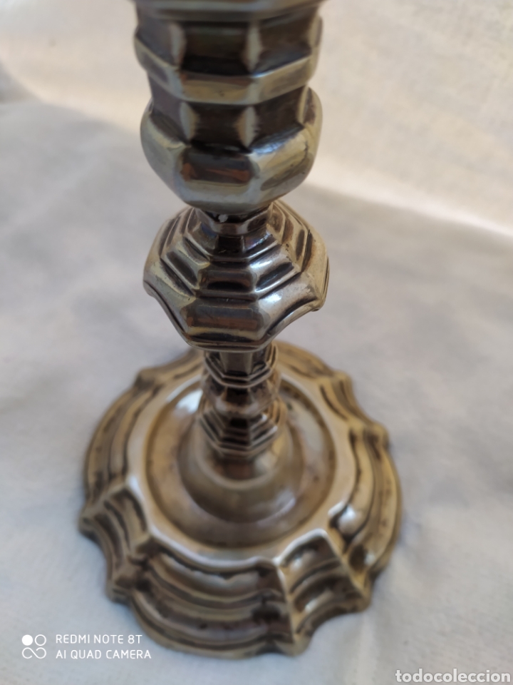 Antig&uuml;edades: Candeleros plata siglo XVIII - Foto 22