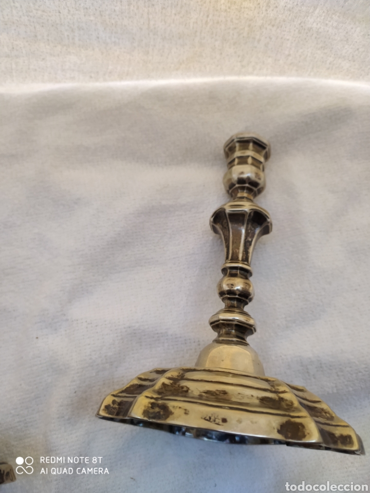 Antig&uuml;edades: Candeleros plata siglo XVIII - Foto 26