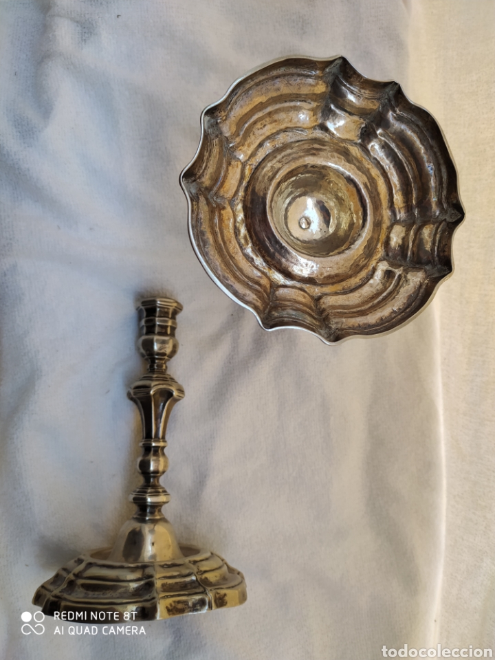 Antig&uuml;edades: Candeleros plata siglo XVIII - Foto 31