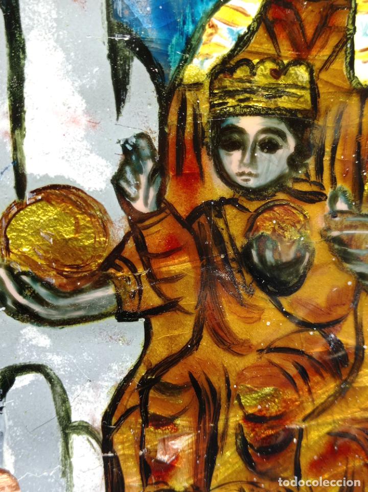 Antig&uuml;edades: Esmalte sobre placa de cobre - Virgen de Montserrat Moreneta - Foto 4