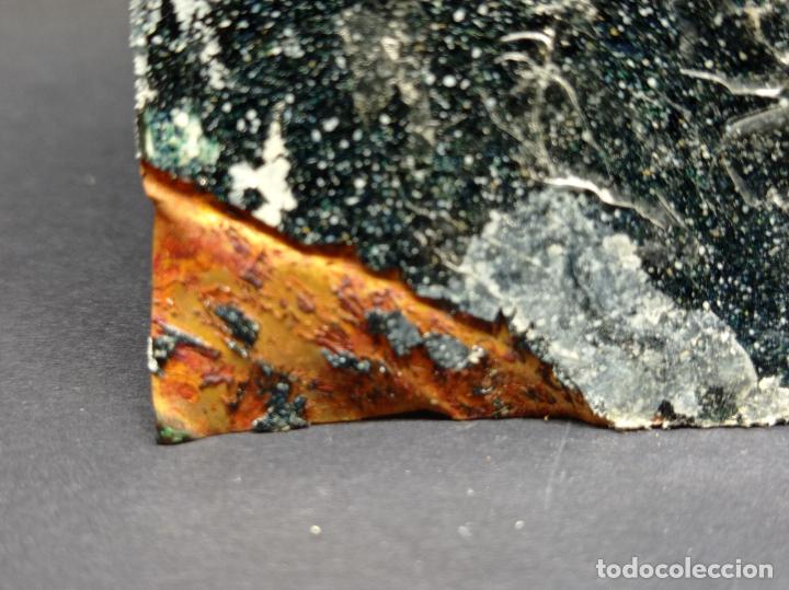 Antig&uuml;edades: Esmalte sobre placa de cobre - Virgen de Montserrat Moreneta - Foto 6