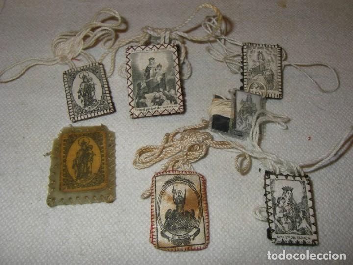 Antig&uuml;edades: Lote de 7 escapularios - Foto 1