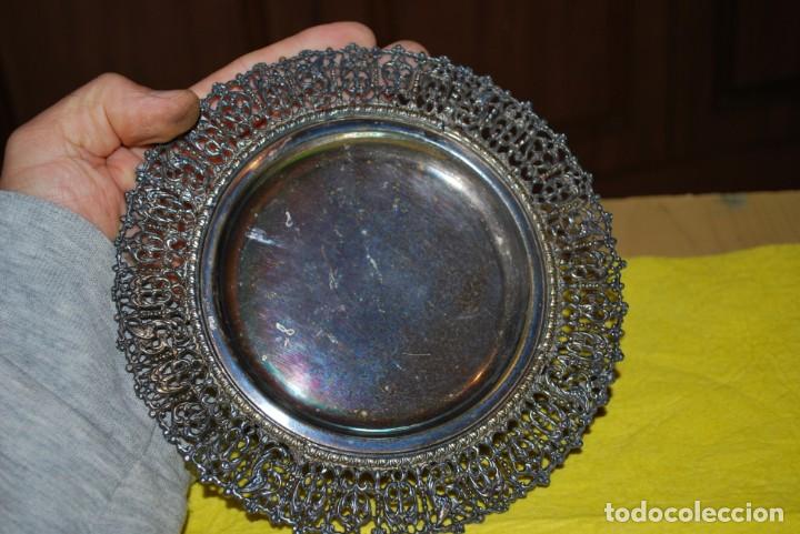 Antig&uuml;edades: Plato plateado - FILIGRANA- Impecable y antiguo . - Foto 2