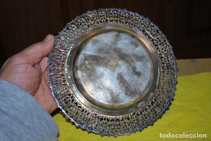 Antig&uuml;edades: Plato plateado - FILIGRANA- Impecable y antiguo . - Foto 3