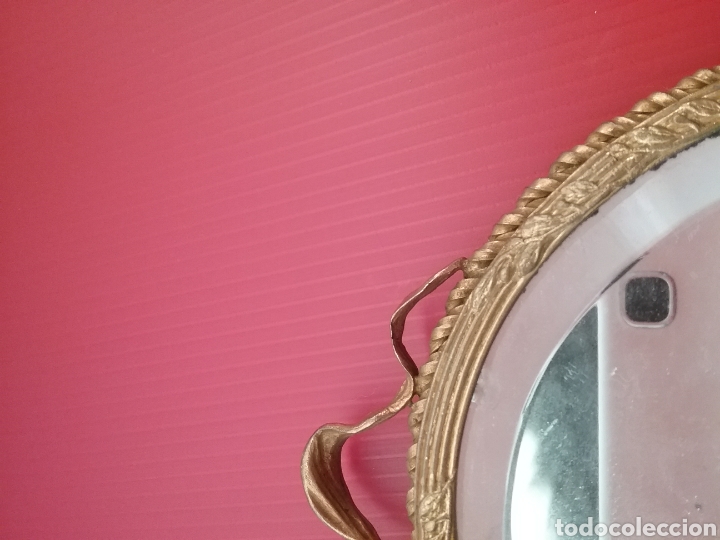 Antig&uuml;edades: Espejo de mano con esmalte y en bronce - Foto 6