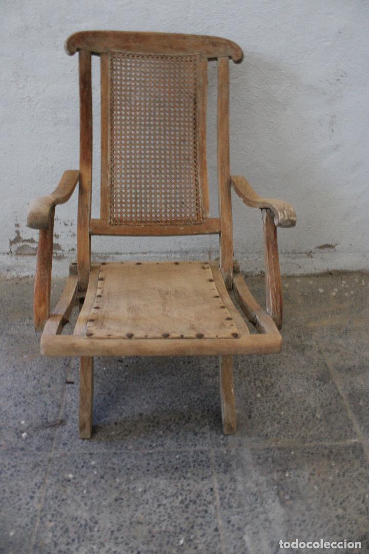 Antig&uuml;edades: sillon plegable con rejilla - Foto 5