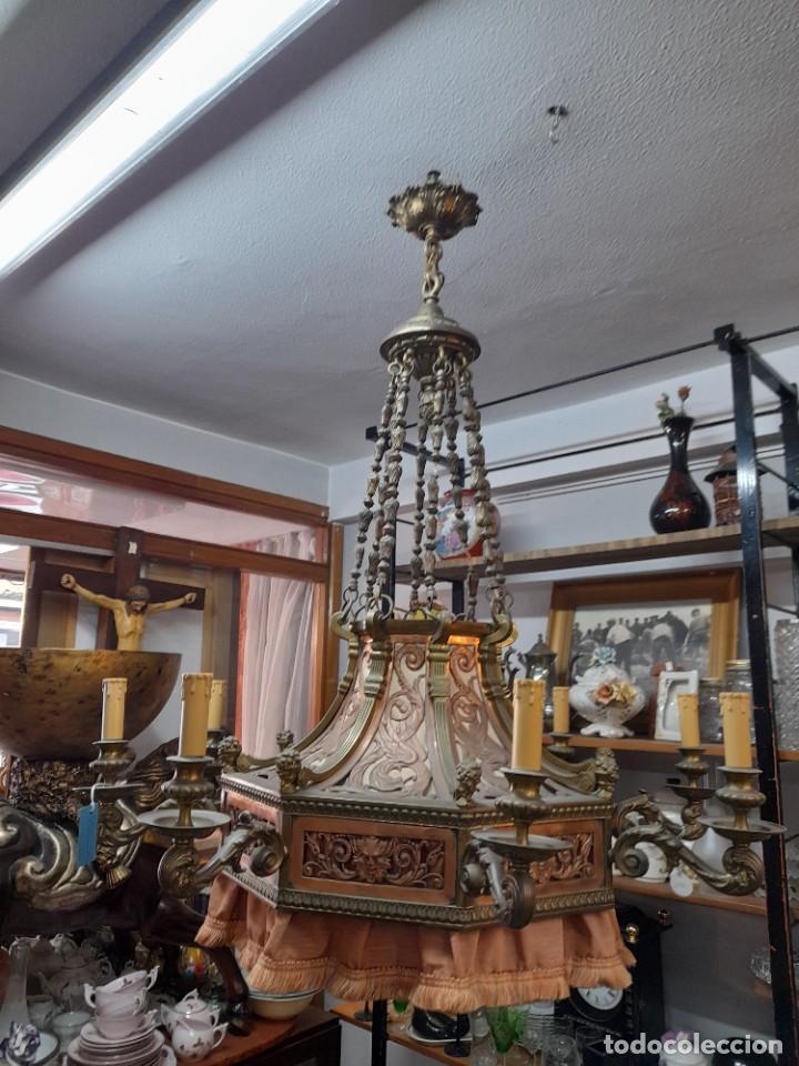 Antig&uuml;edades: L&aacute;mpara lat&oacute;n y cobre - Foto 1