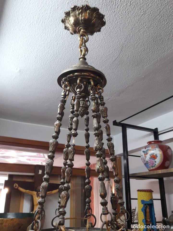Antig&uuml;edades: L&aacute;mpara lat&oacute;n y cobre - Foto 5