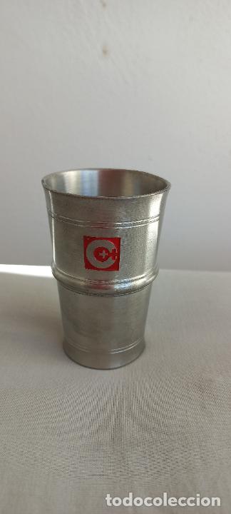 Antig&uuml;edades: ANTIGUO VASO DE METAL DE SUIZA. siegrist langenthal. SWISS HAND MADE. 8X 5,4 CM