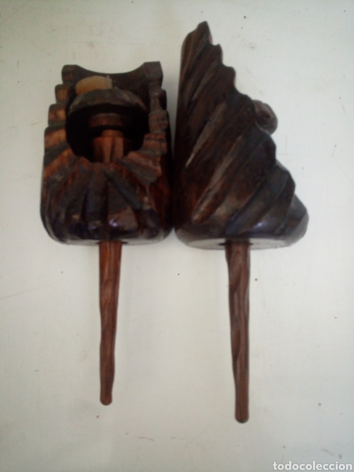 Antig&uuml;edades: Apliques antorchas madera - Foto 1