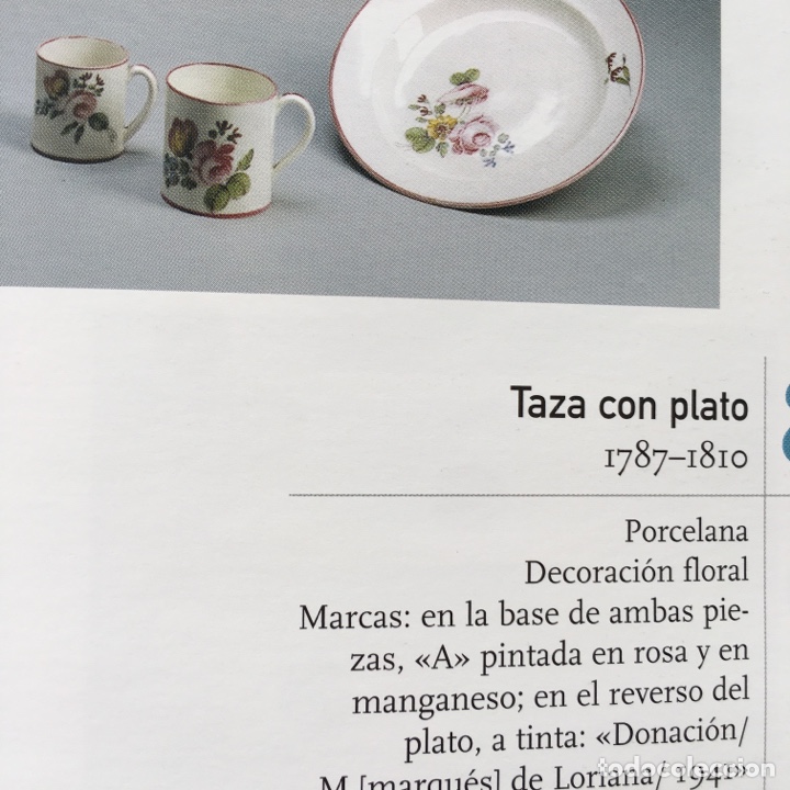 Antigüedades: Taza de porcelana de Alcora s.XVIII (1787-1810) - Decoración floral y dedicatoria - Marca A en base - Foto 11 - 295034373