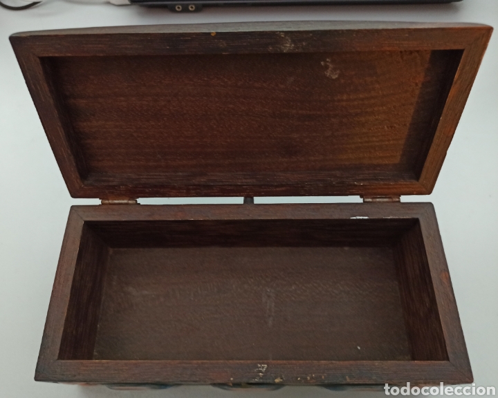 Antig&uuml;edades: ORIGINAL COFRE DE MADERA MACIZA - Foto 5