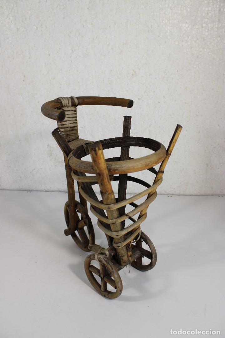 Antig&uuml;edades: macetero bici de mimbre - Foto 3