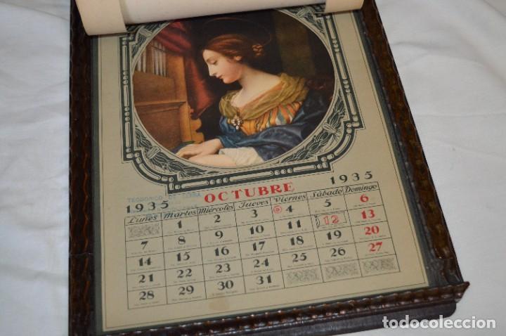 Antigüedades: Vintage / Año 1935 - Calendario estilo modernista, encajado en mueble de madera, tipo repisa ¡Mira! - Foto 21 - 295616983
