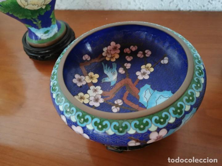 Antig&uuml;edades: JARRONES + CUENCO CLOISONN&Eacute; - Foto 4
