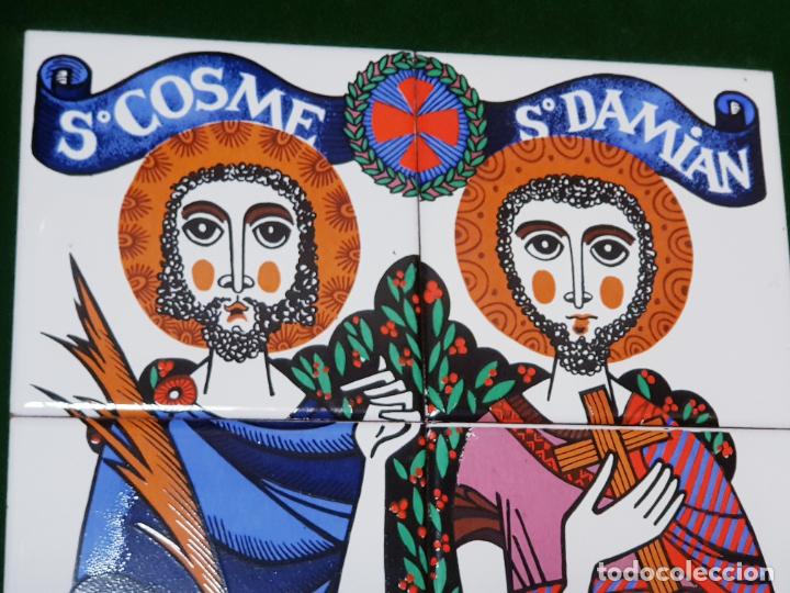 Antigüedades: Cuadro-6 Azulejos Alcora-San Cosme y San Damián-Almazora1972-Roche-Excelente-Coleccionistas - Foto 10 - 295820313