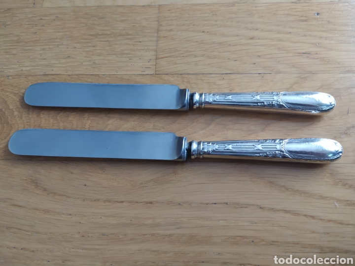 Antig&uuml;edades: 2 cuchillos con el mango de plata 22cm - Foto 2