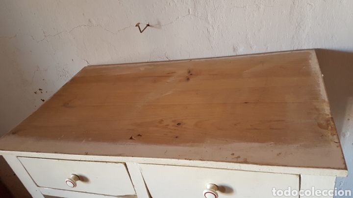 Antig&uuml;edades: Antigua mesa de madera de cocina - Foto 2