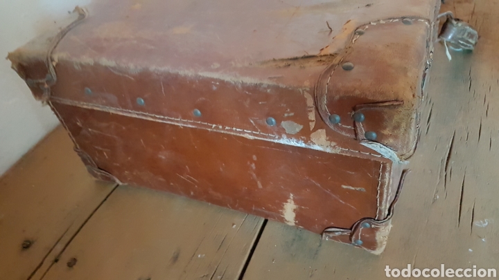 Antig&uuml;edades: Antigua maleta cuero - Foto 3