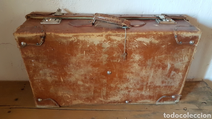 Antig&uuml;edades: Antigua maleta cuero - Foto 7