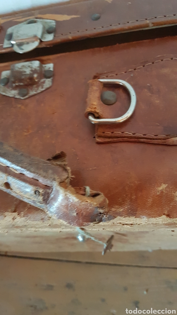 Antig&uuml;edades: Antigua maleta cuero - Foto 8