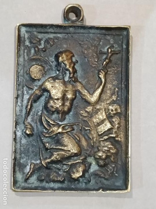 Antig&uuml;edades: Placa de bronce con San Jer&oacute;nimoGeronimo S. XVII - Foto 1