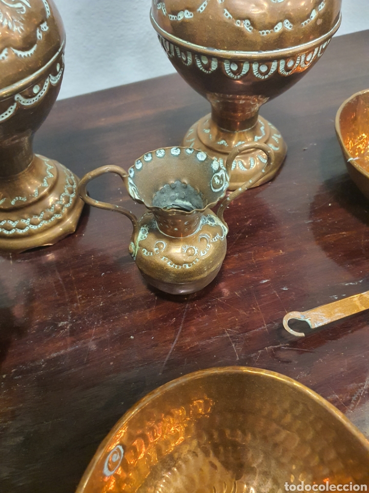 Antig&uuml;edades: Lote de articulos en cobre - Foto 4