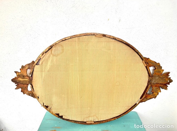 Antig&uuml;edades: ESPEJO ANTIGUO DE MADERA TALLADO - Foto 4