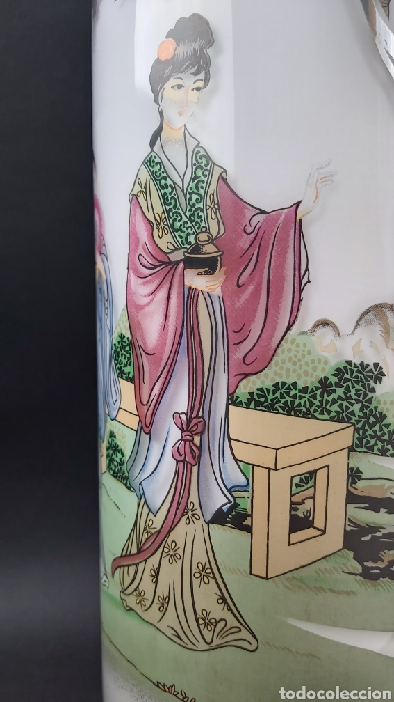 Antig&uuml;edades: ANTIGUO JARRON JAPON&Eacute;S DE OPALINA E INCRUSTACIONES EN PLATA - Foto 5