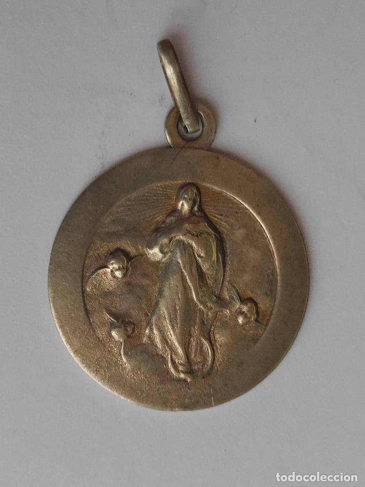 Antig&uuml;edades: Antigua medalla de plata de la Inmaculada Concepci&oacute;n. 2,4 cms. - Foto 1