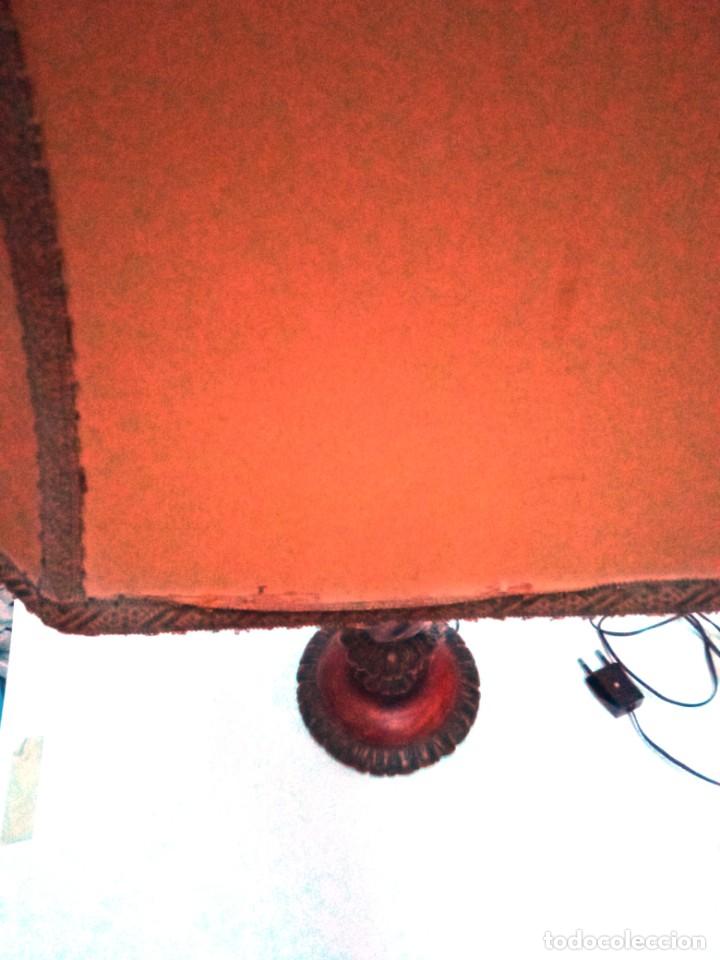 Antig&uuml;edades: Lampara sobremesa pie de madera - Foto 18
