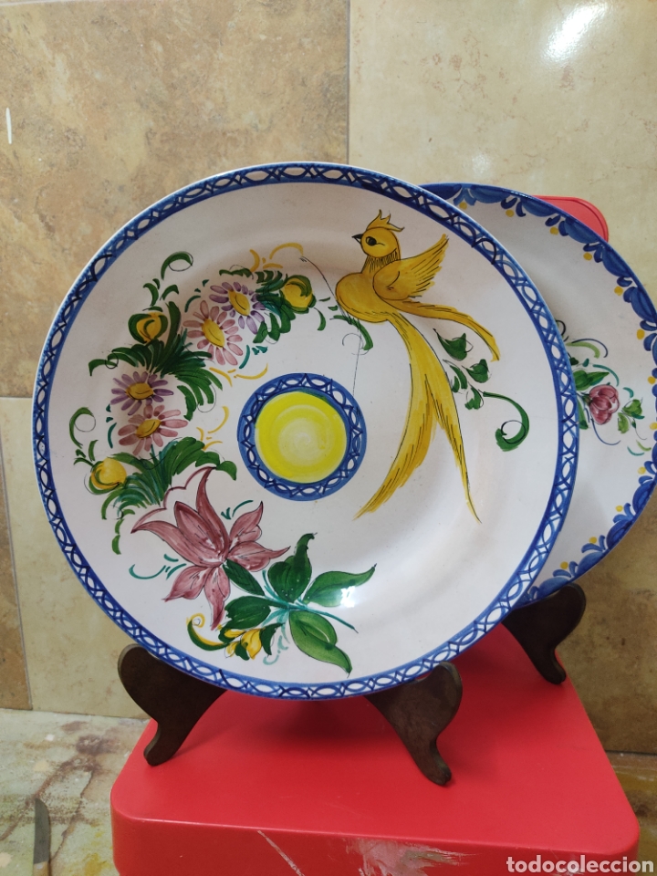 Antig&uuml;edades: Plato antiguo pintado a mano - Foto 1