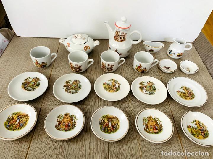 Oggetti Antichi: PRECIOSO Y FINISIMO JUEGO DE CAFE O TE DE PORCELANA DE MERIENDA PARA NI&Ntilde;OS Y NI&Ntilde;AS INFANTIL MINIATUR