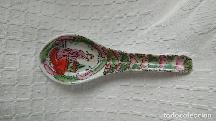 Antig&uuml;edades: CUCHARA PORCELANA MACAO, 14 CM - Foto 1