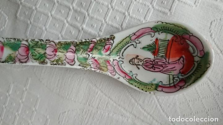 Antig&uuml;edades: CUCHARA PORCELANA MACAO, 14 CM - Foto 3