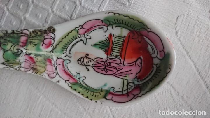 Antig&uuml;edades: CUCHARA PORCELANA MACAO, 14 CM - Foto 4