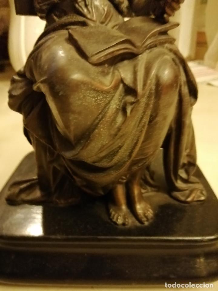 Antig&uuml;edades: ANTIGUA FIGURA, SEGURAMENTE BRONCE, CON BASE DE MADERA - Foto 12