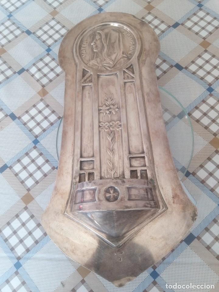 Antig&uuml;edades: Preciosa benditera modernista en plata - Foto 2