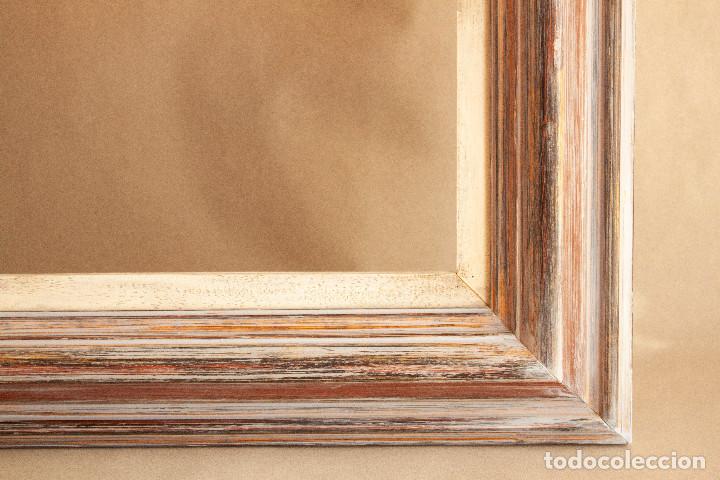 Antig&uuml;edades: Marco de madera vintage. Marco decapado. - Foto 4