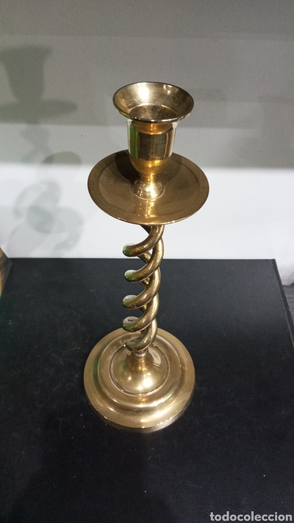 Antig&uuml;edades: ANTIGUO CANDELABRO DE BRONCE. 31CM. - Foto 4