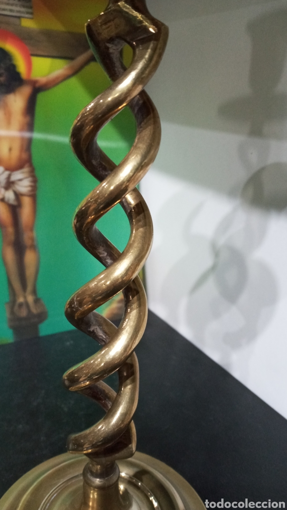 Antig&uuml;edades: ANTIGUO CANDELABRO DE BRONCE. 31CM. - Foto 6