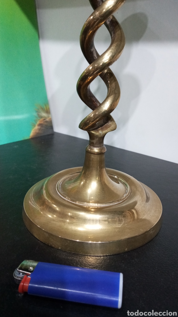 Antig&uuml;edades: ANTIGUO CANDELABRO DE BRONCE. 31CM. - Foto 7